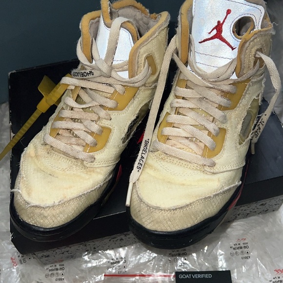 Jordan x offwhite preschool retro sneakers with extra laces - Picture 3 of 11